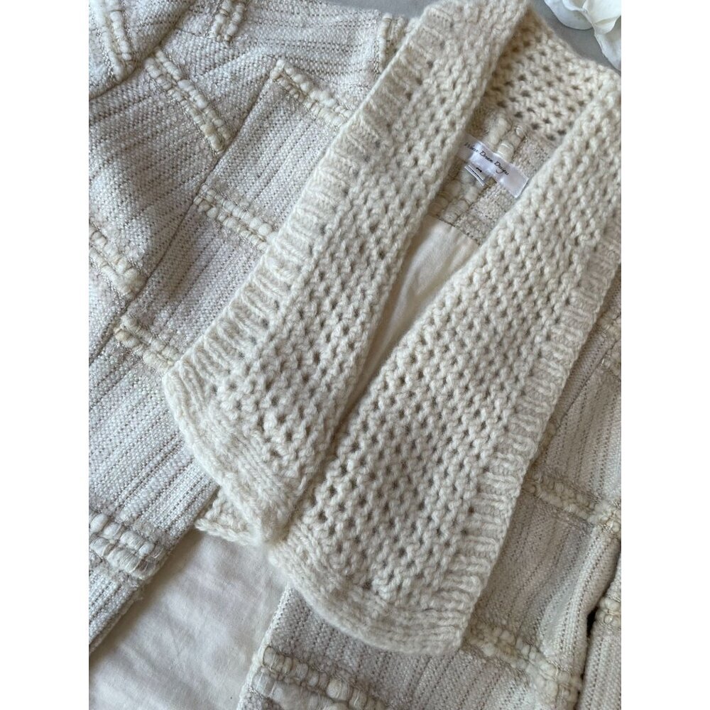 Vtg Anthropologie Womens Textured Jacket Open Shawl Collar Y2K Size M Academia - Picture 7 of 9